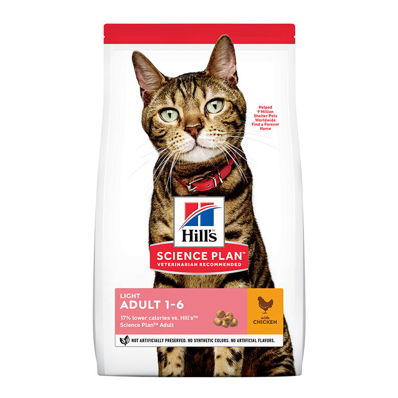 Hill's Science Plan Light Adult Pollo pienso para gatos 1,5kg