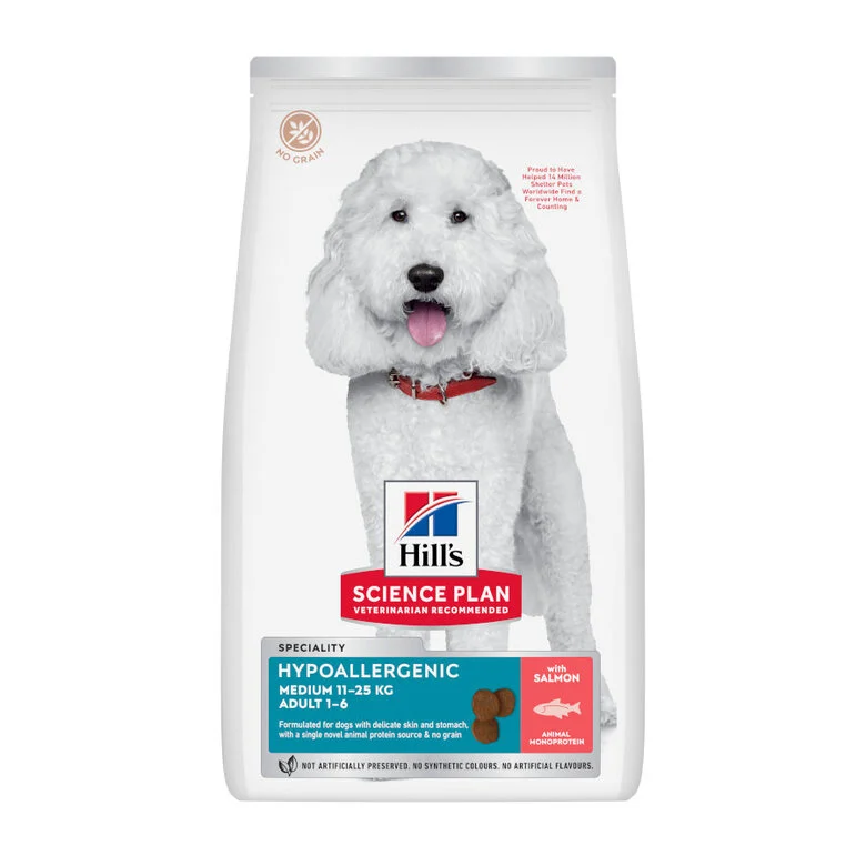 Hill's Science Plan Adult Medium Hypoallergenic Salmón pienso para perros 2,5kg