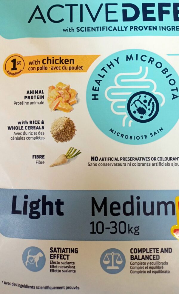 Advance Active Defense Medium Light Pollo y Arroz pienso para perros 3kg - Imagen 3