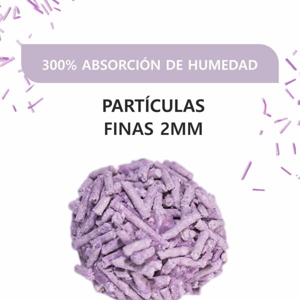 HAPPY MEOW ARENA TOFU AGLOMERANTE PARA GATO Lavanda 2mm 6L - Imagen 2