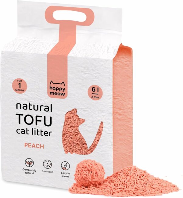 HAPPY MEOW ARENA TOFU AGLOMERANTE PARA GATO Melocotón 2mm 6L