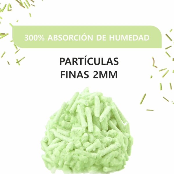 HAPPY MEOW ARENA TOFU AGLOMERANTE PARA GATO Té Verde 2mm 6L - Imagen 5
