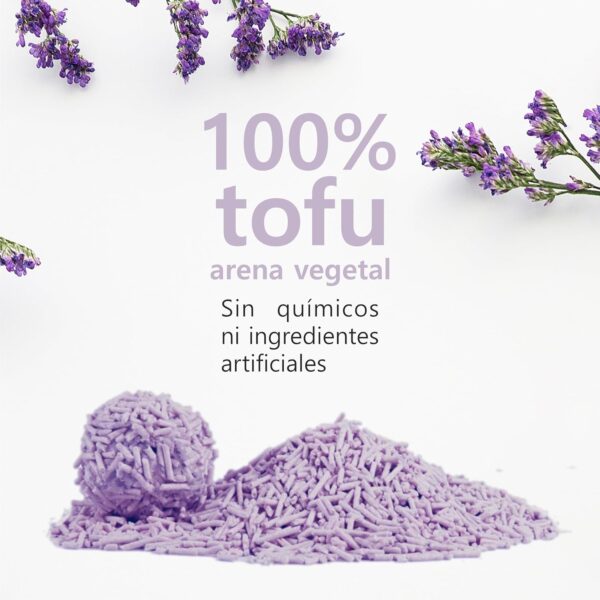 HAPPY MEOW ARENA TOFU AGLOMERANTE PARA GATO Lavanda 2mm 6L - Imagen 6