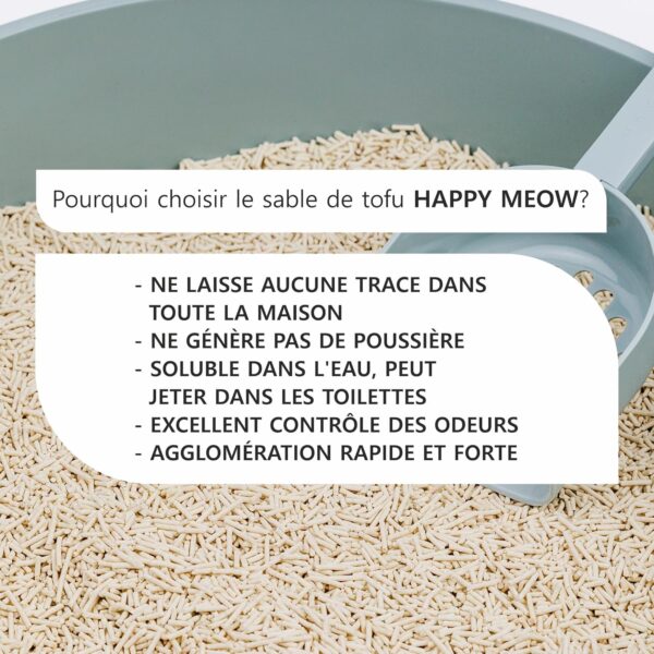 HAPPY MEOW ARENA TOFU AGLOMERANTE PARA GATO Aloe Vera 2mm 6L (copia) - Imagen 3