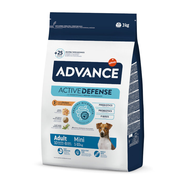 Advance Active Defense Mini Adult Pollo y Arroz pienso para perros