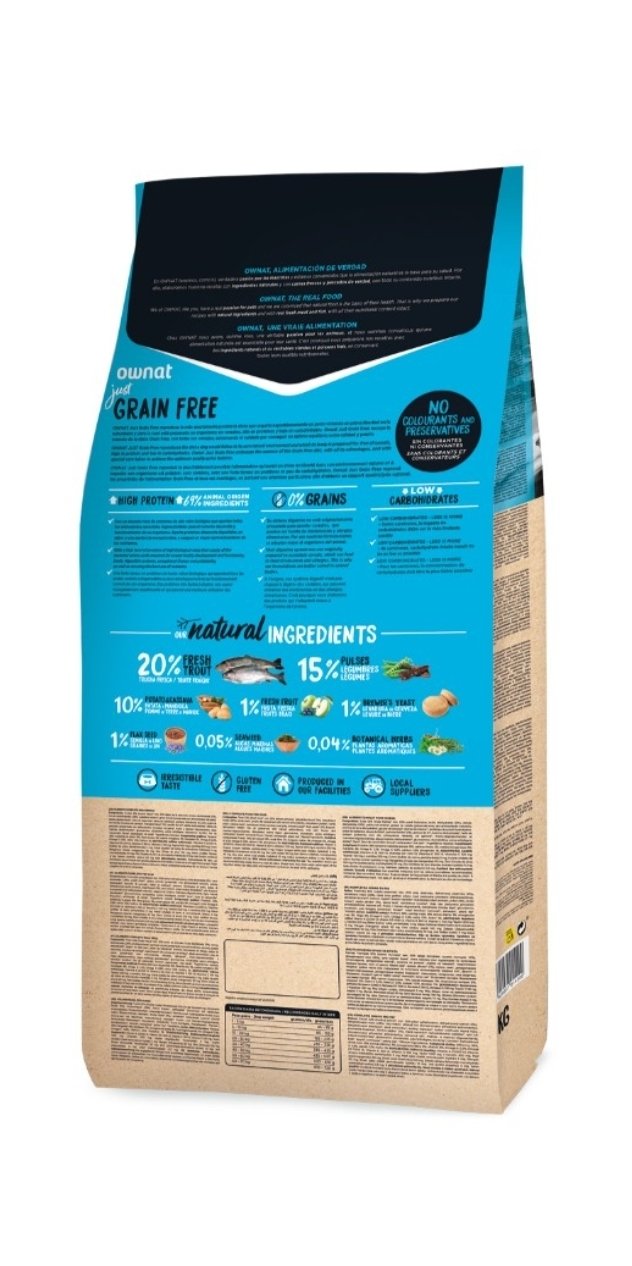 OWNAT GRAIN FREE JUST TRUCHA 3KG - Imagen 2